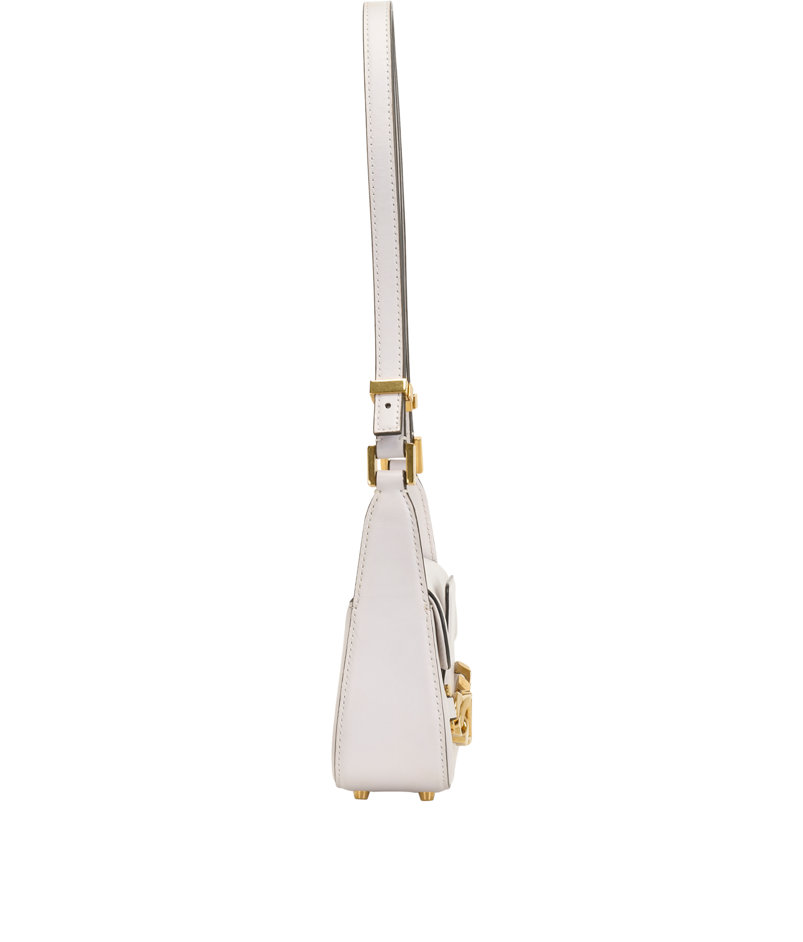 Small V-Logo Chain Bag, &pound;695, Handbags, White, Leather, Side view